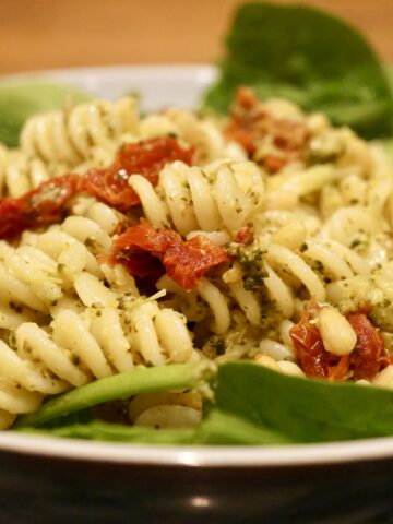 fusilli with broccoli and pine nuts