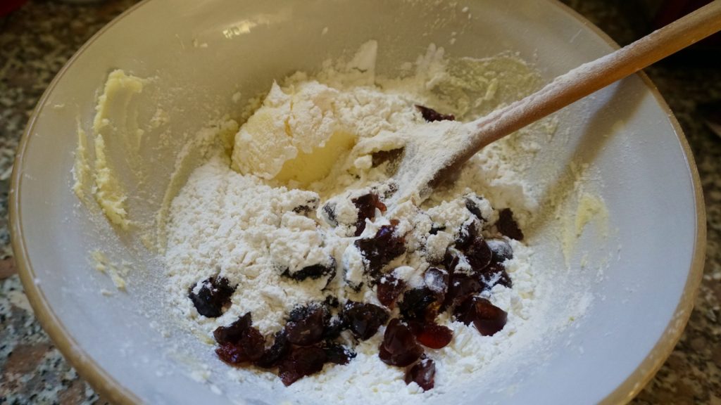 Baking ingredients in a bowl. 