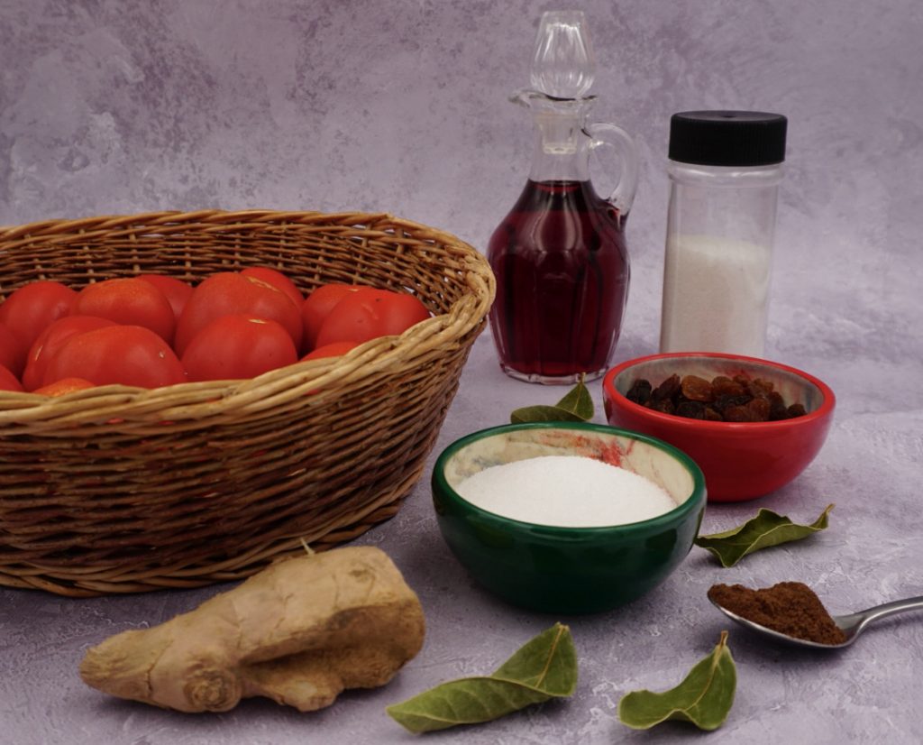 Ingredients for tomato preserve