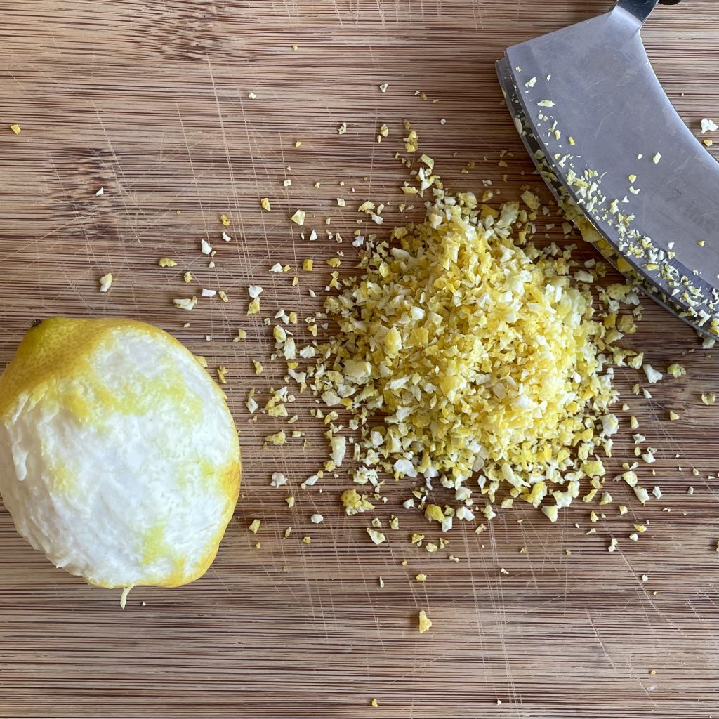 Finely chopped lemon zest