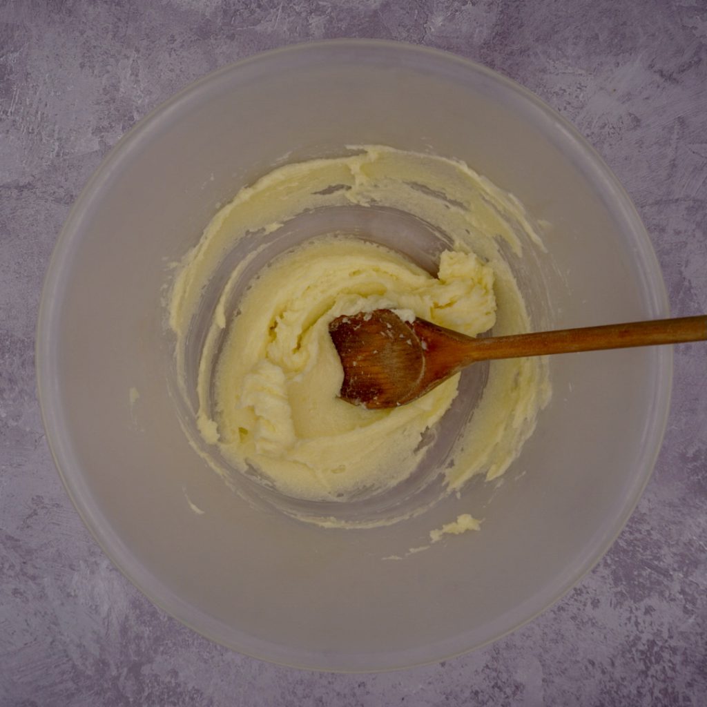 Cream the butter and sugar together