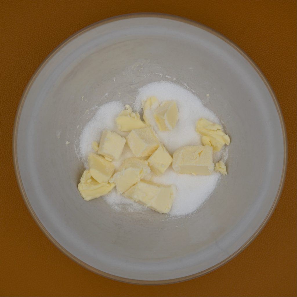 Cream the softened butter and sugar together
