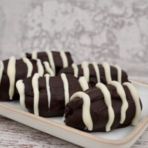 Chocolate dates with crystallised ginger