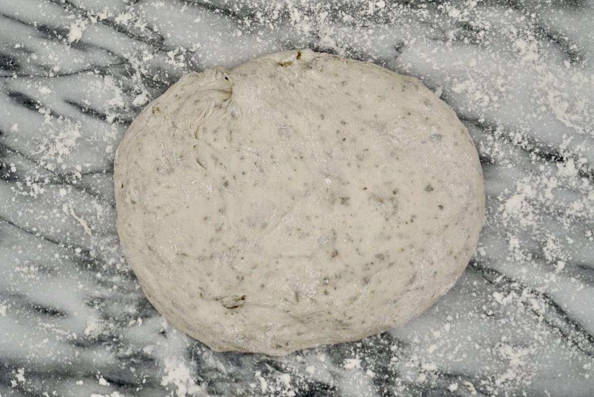 Dough for olive bread