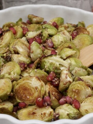 Roast sprouts with pomegranate.