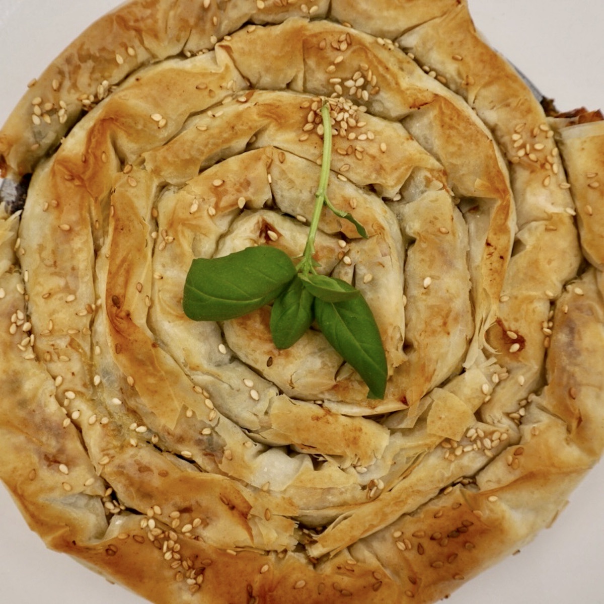 Spanakopita spiral spinach and feta pie