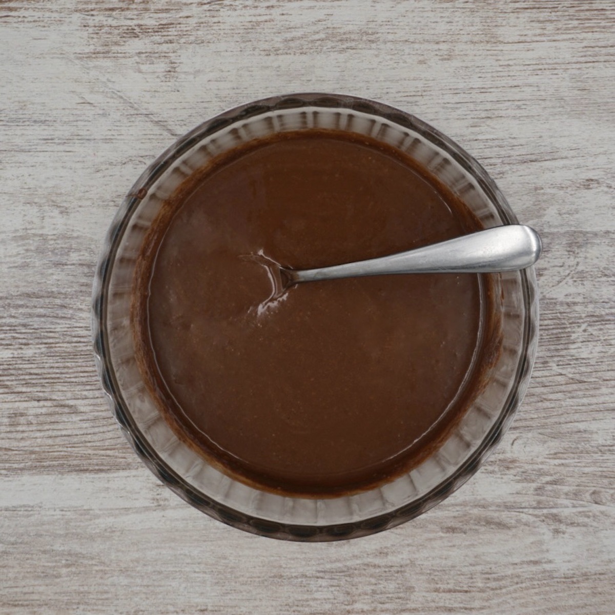 Melted chocolate in a bowl.