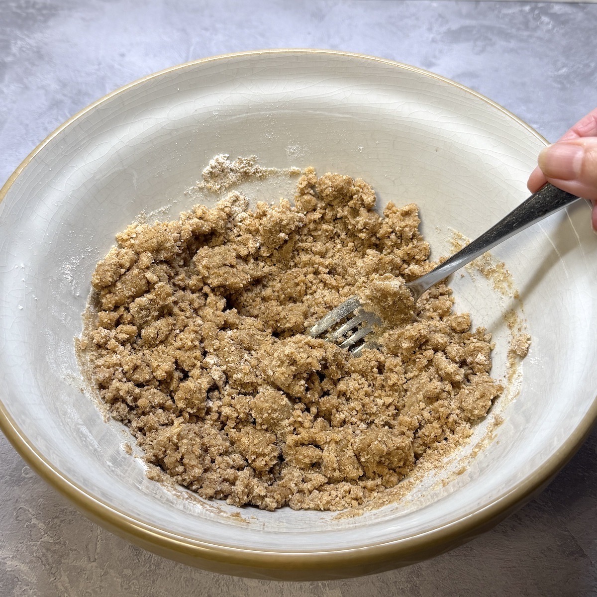 A bowl of olive oil pastry dough.